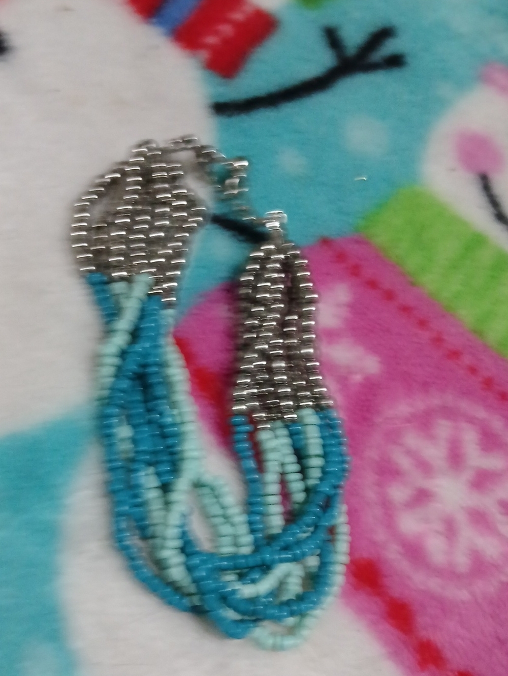 Multi-Strand Turquoise Beaded Bracelet - Silver Accent